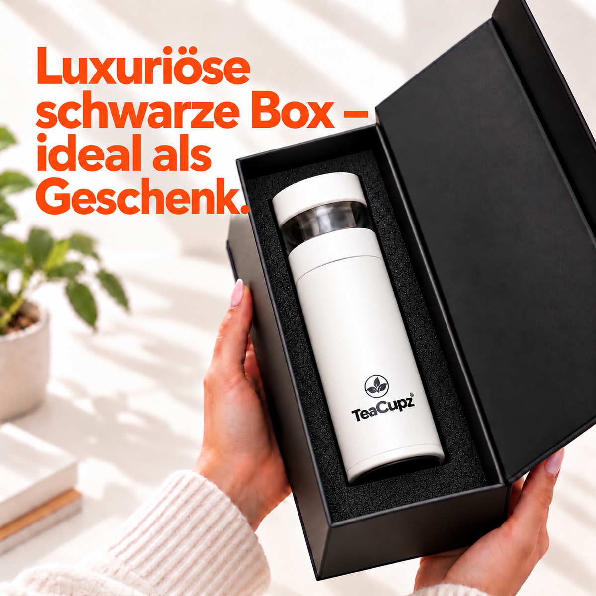 Design-Teeflasche | Edelstahl (Weiß)