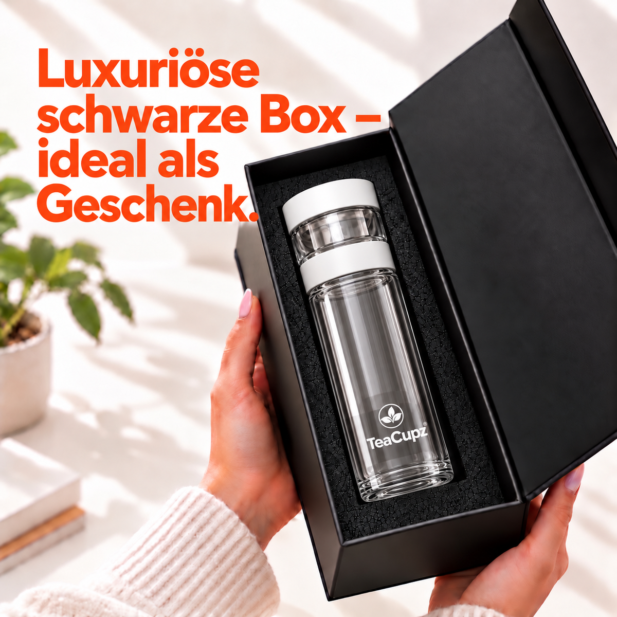 Design-Teeflasche | Glas (Weiß)