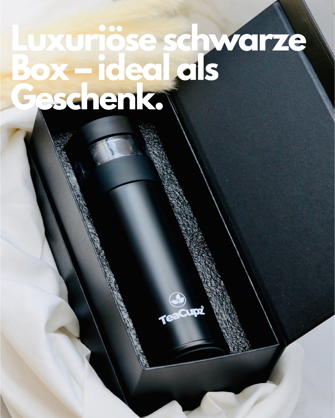 Design-Teeflasche | Edelstahl (Schwarz)