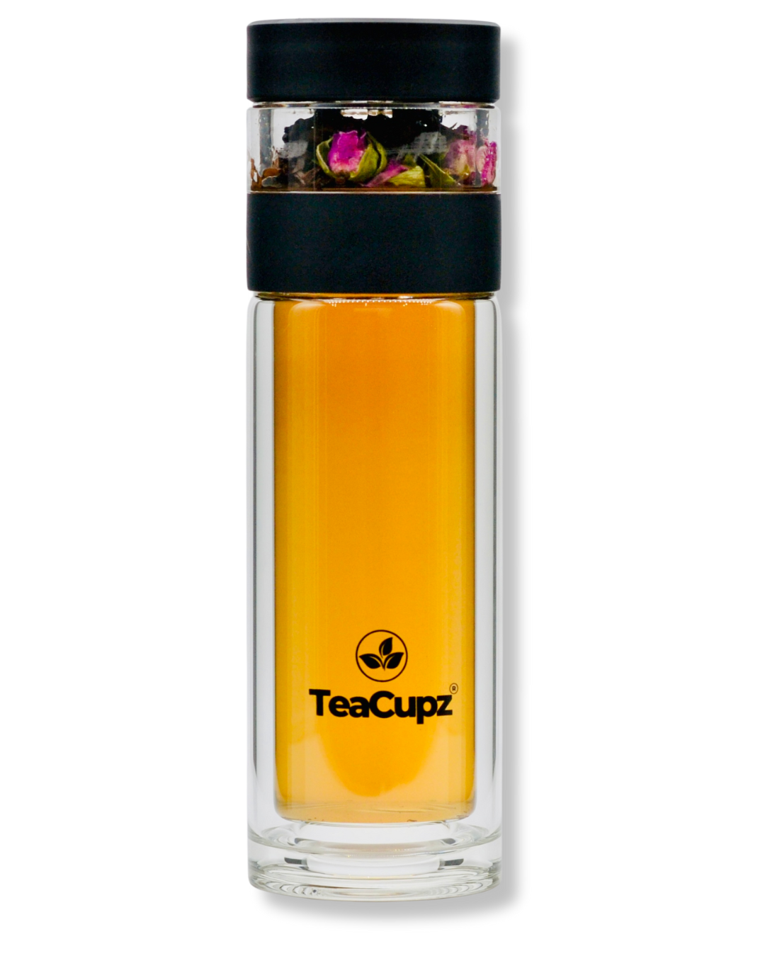 Design-Teeflasche | Glas (Schwarz)