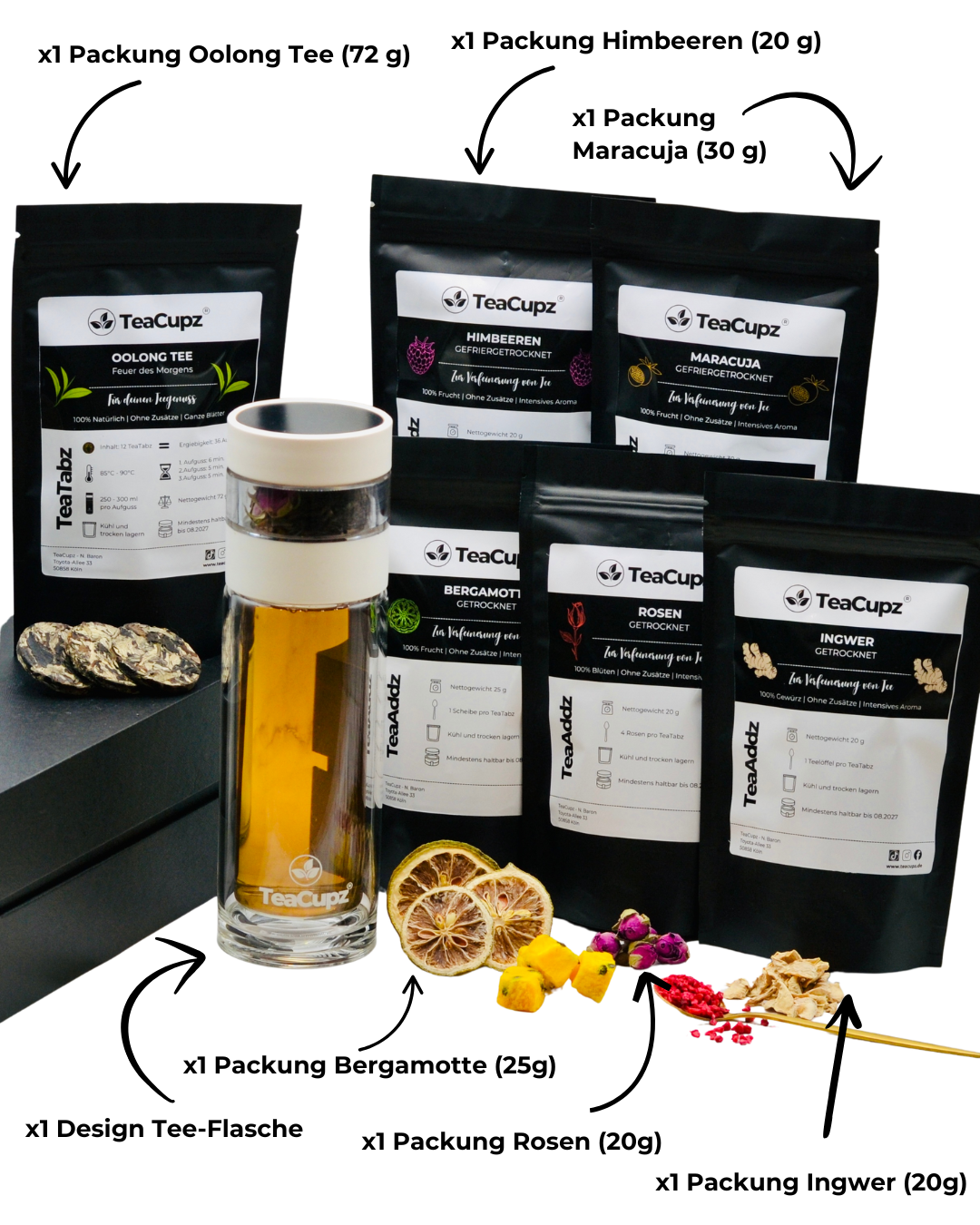 Starter-Set Oolong | Weiß (Glas) – Dein Einstieg in natürlichen Teegenuss