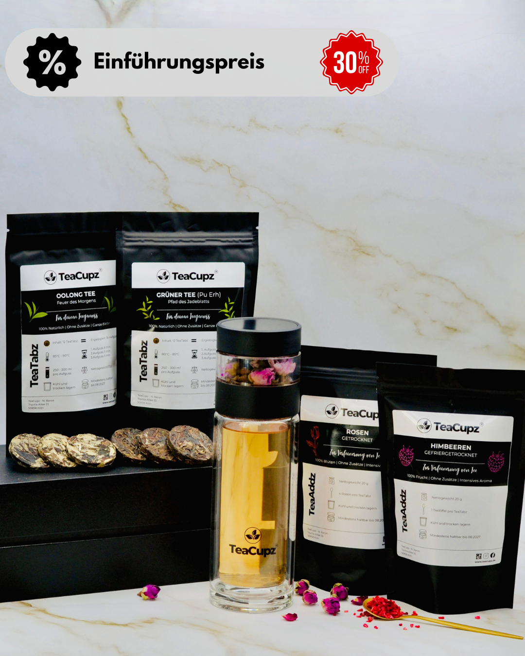 Starter-Set Duo | Schwarz (Glas) – Perfekter Start in dein Tee-Ritual