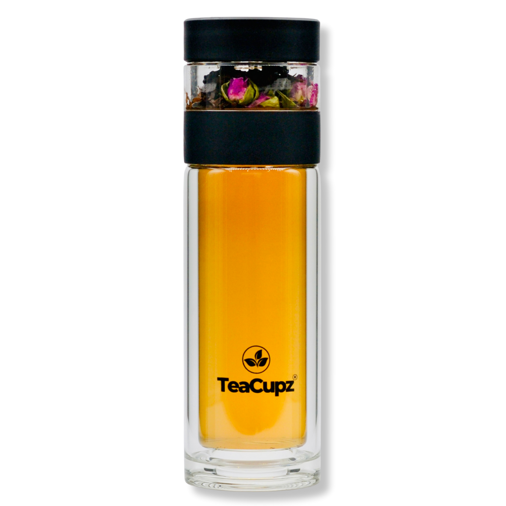 Design-Teeflasche | Glas (Schwarz)