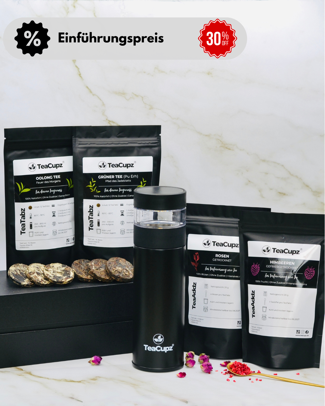 Starter-Set Duo | Schwarz (Edelstahl) – Perfekter Start in dein Tee-Ritual