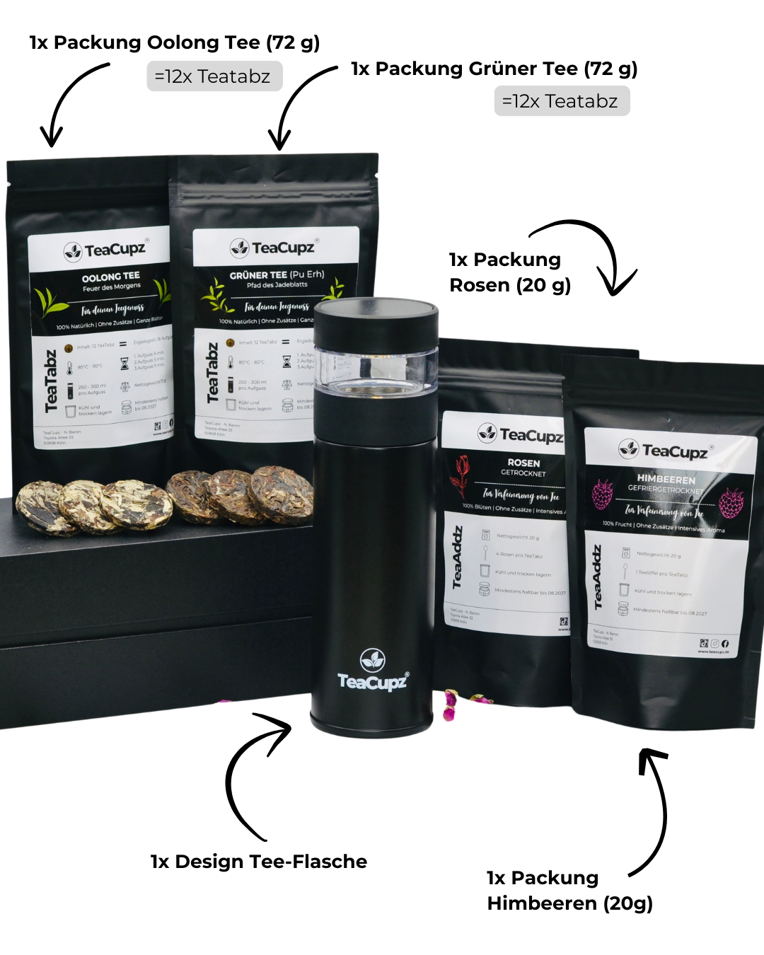 Starter-Set Duo | Schwarz (Edelstahl) – Perfekter Start in dein Tee-Ritual