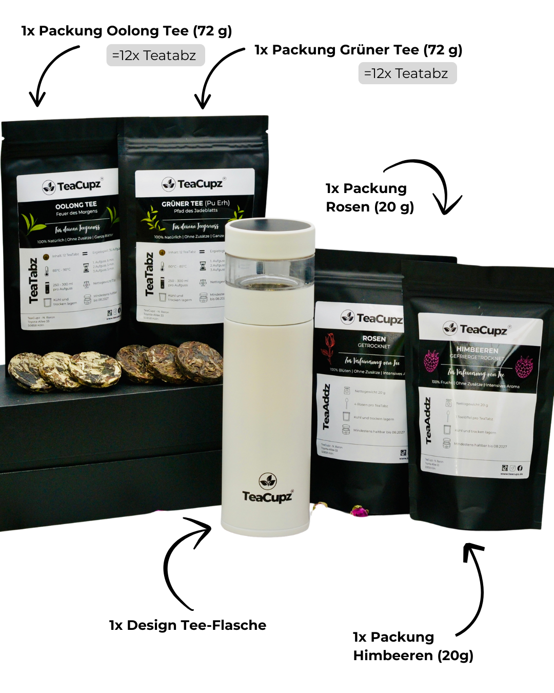 Starter-Set Duo | Weiß (Edelstahl) – Perfekter Start in dein Tee-Ritual