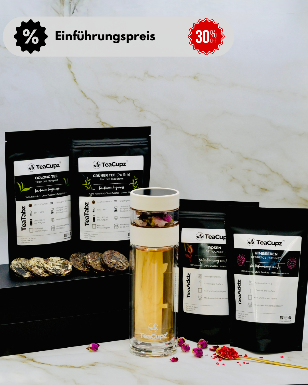 Starter-Set Duo | Weiß (Glas) – Perfekter Start in dein Tee-Ritual